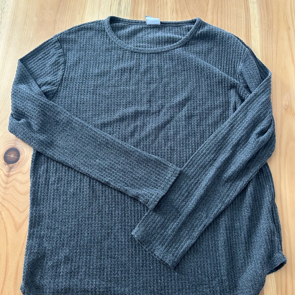 Urban Outfitters Charcoal Waffle Knit Top